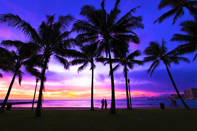 (Sunset of Waikiki Beach)